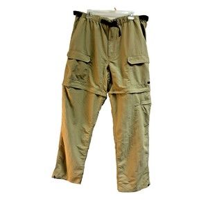 Royal Robbins Mens Convertible Cargo Pants Zip Off Shorts Nylon Khaki Outdoor XL